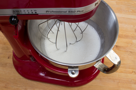 Whisk on high speed
